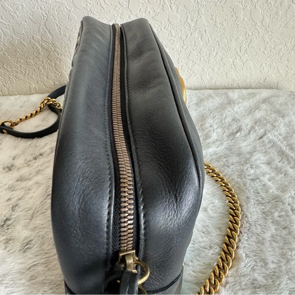 GUCCI GHOST Black Marmont Shoulder Bag - Graffiti Collection. P0239